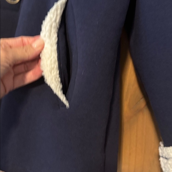 Habitat Navy Teddy Bear Sherpa Lined Jacket Coat Womens L Warm Winter cozy Soft - Picture 5 of 13